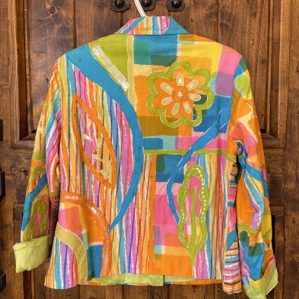 SANDY STARKMAN🧡🎉💚Vtg 80’s Fun Loud Jacket M NWT